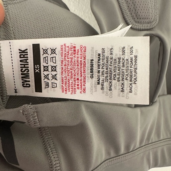 Gymshark Light Gray Racerback Sports Bra with Logo Straps - Picture 4 of 4